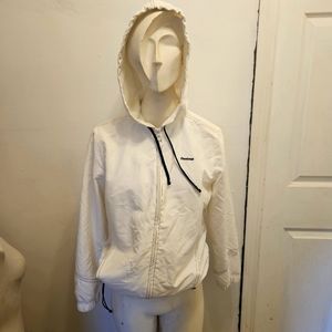 White with black detail Zip-Up Hooded Reebok Jacket